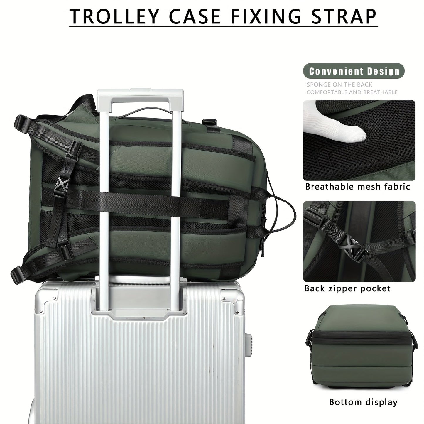 Large Anti-Theft Expandable Men's Laptop Backpack