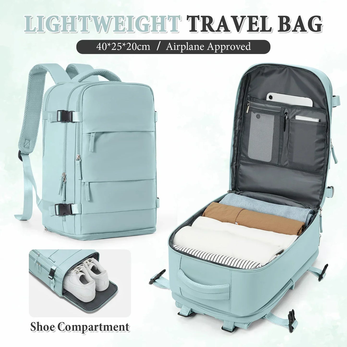 Waterproof Backpack Air Cushion Support Blue