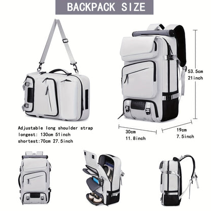 Large Capacity Travel Backpack with Shoe Compartment