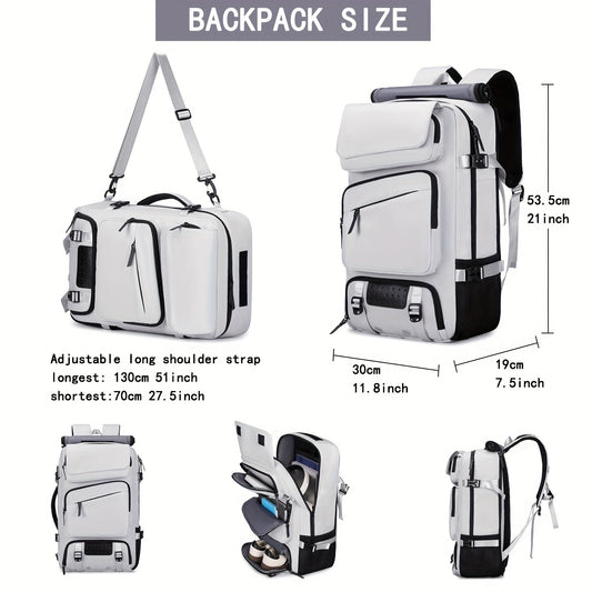 Large Capacity Travel Backpack with Shoe Compartment